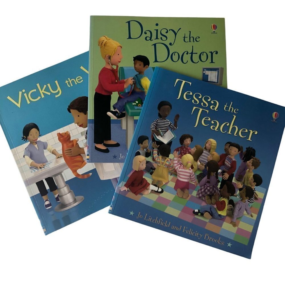 Usborn Lot of Books Vicky Vet Daisy Doctor Tessa Teacher Soft Cover Large Learn